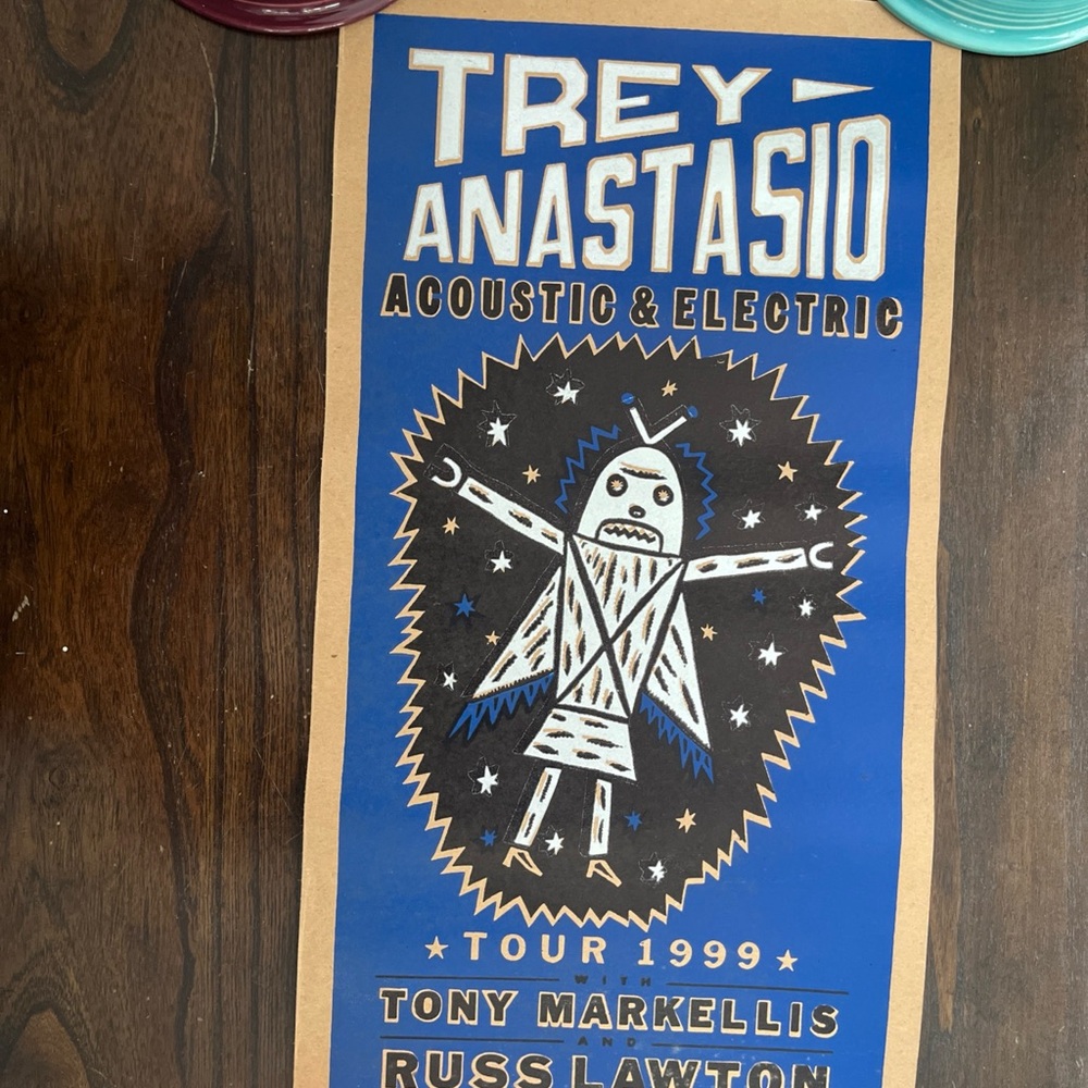 Trey Anastasio Tour 1999 Poster Blue